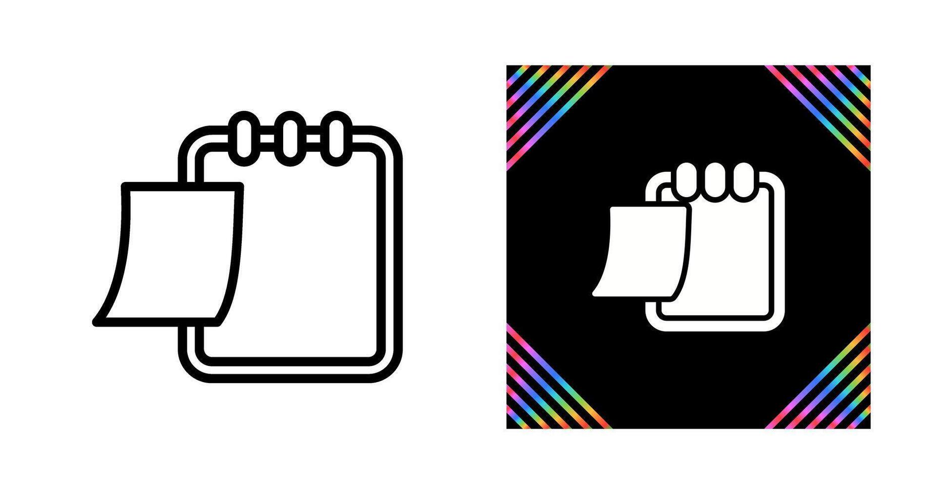 Writing pad with sticky no Vector Icon