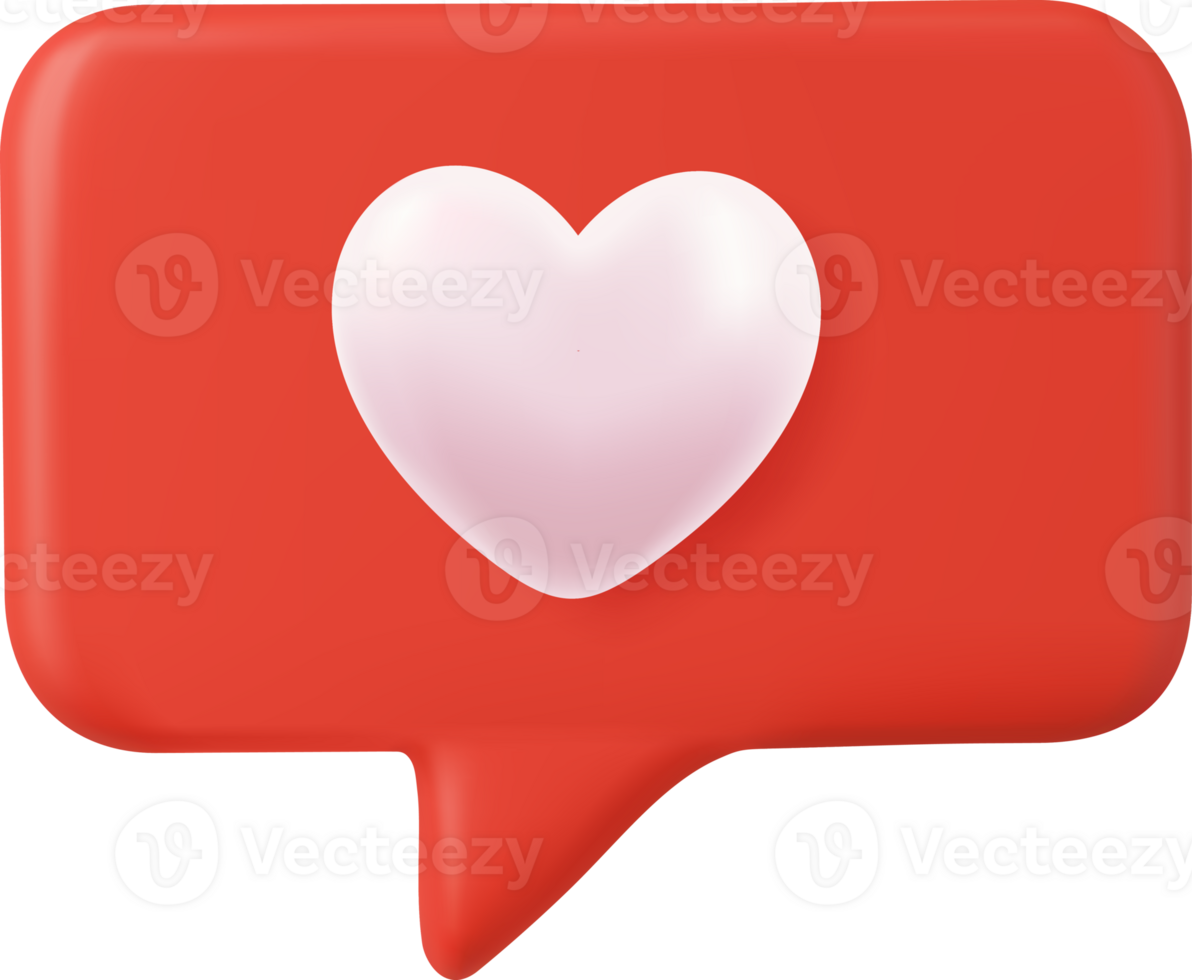 3d social media notification png