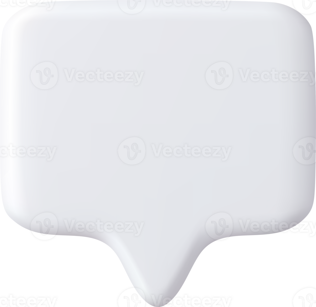 3d Blank speech bubble pin png