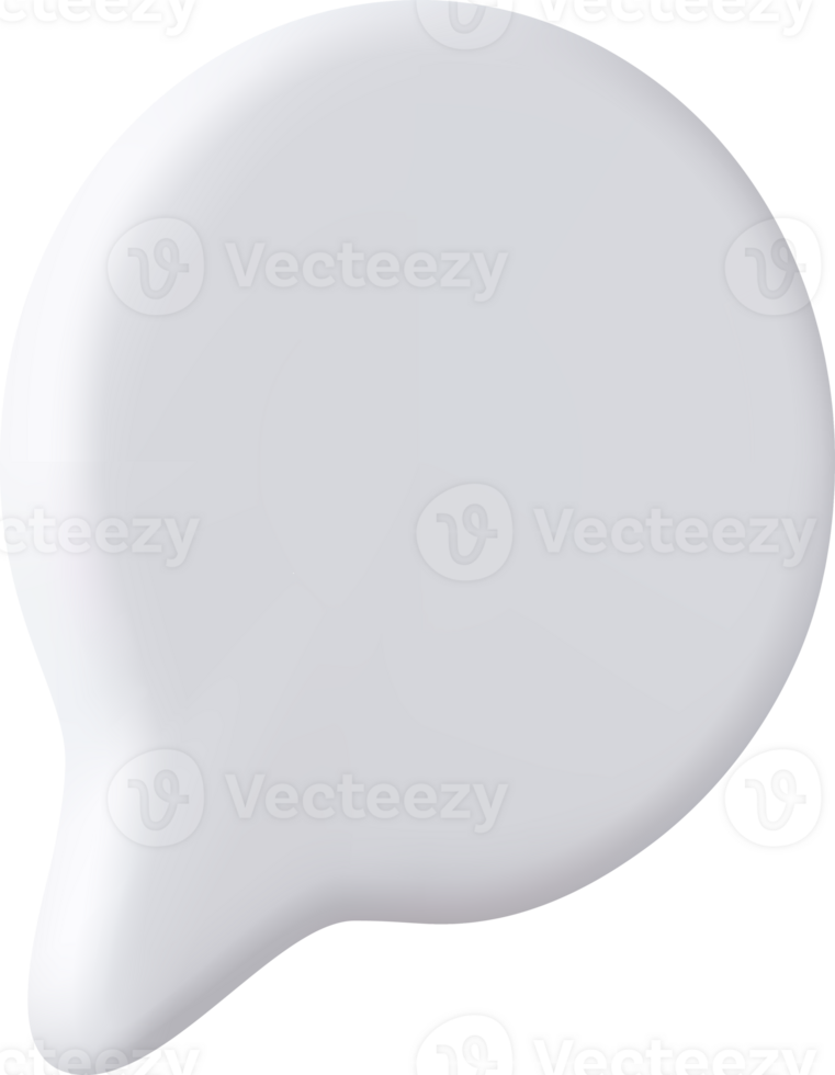 3d Blank speech bubble pin png