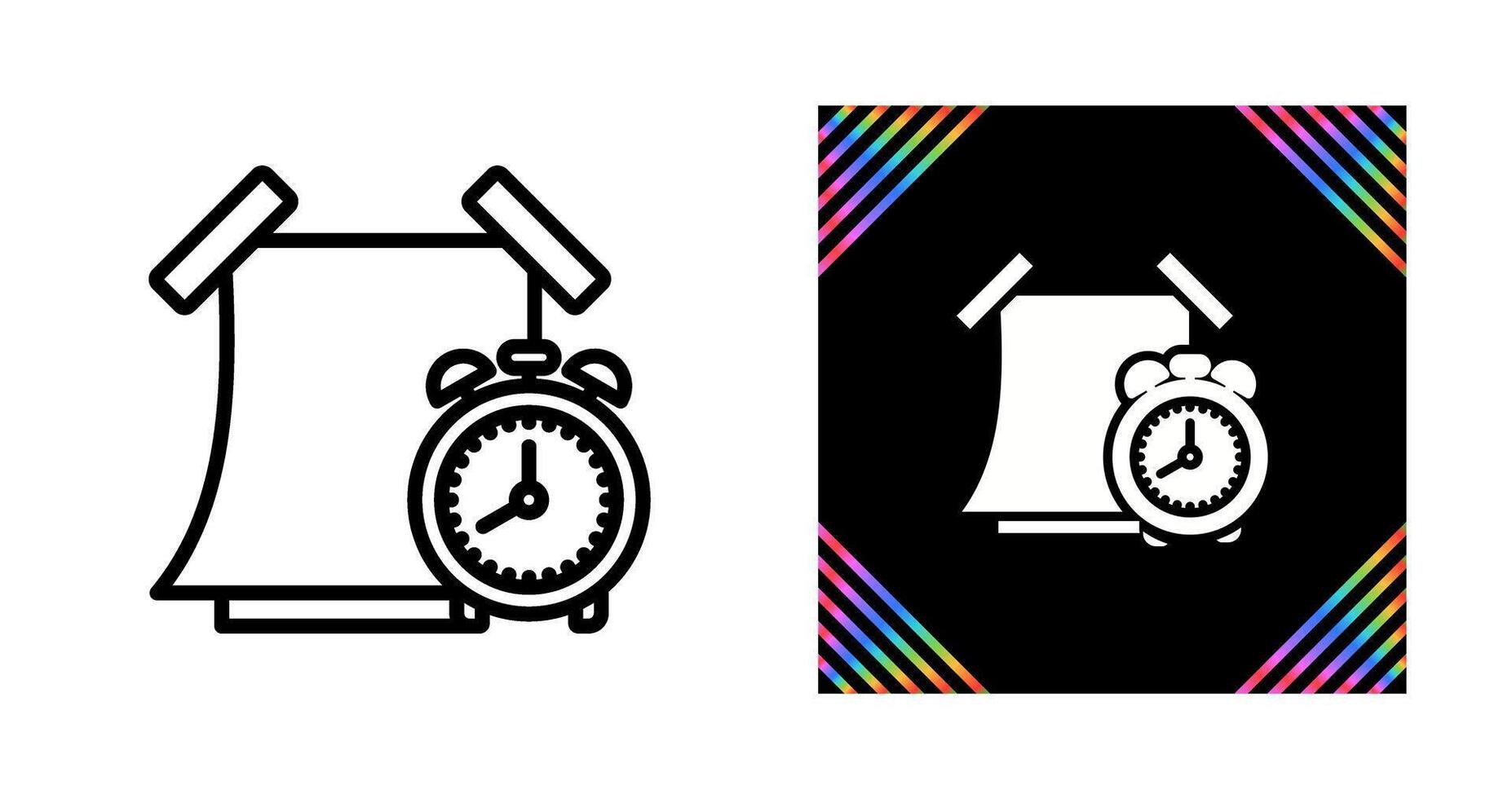 Sticky note with alarm clo Vector Icon