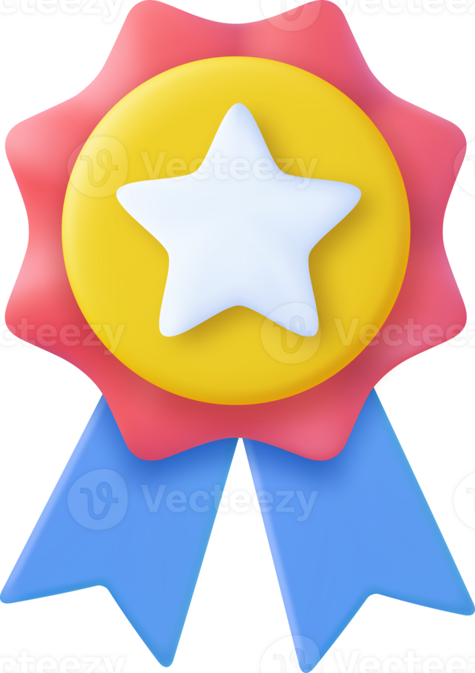 3d Winner medal with ribbon. png