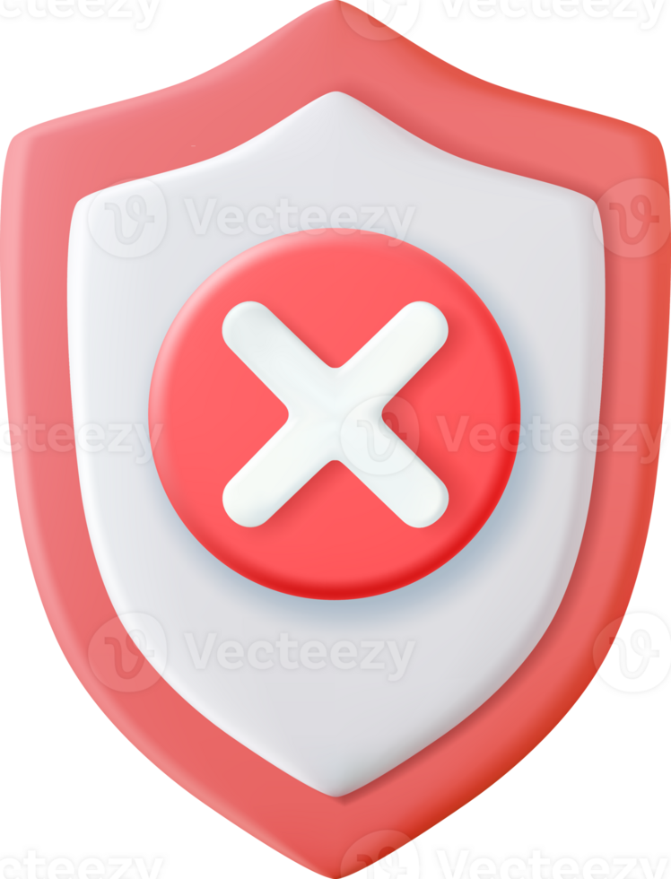 3d Shield with decline icon png