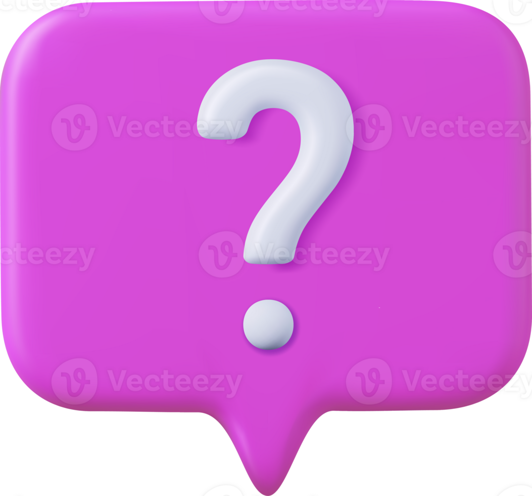 3d Speech bubble with question mark. png