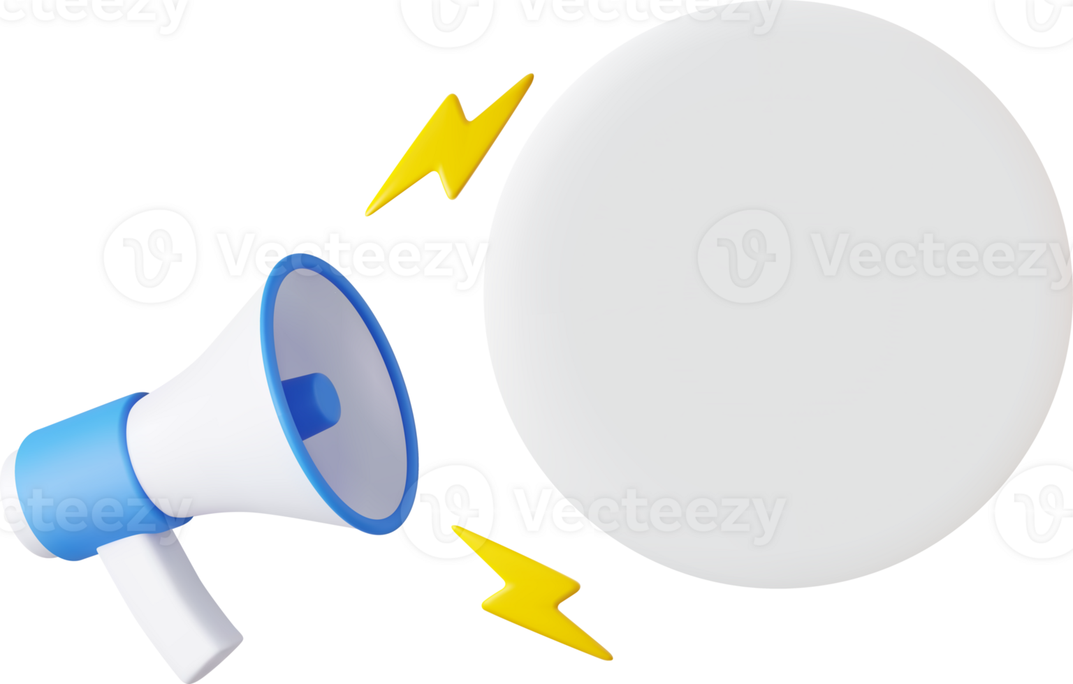 3d megaphone, loudspeaker with speech bubble png