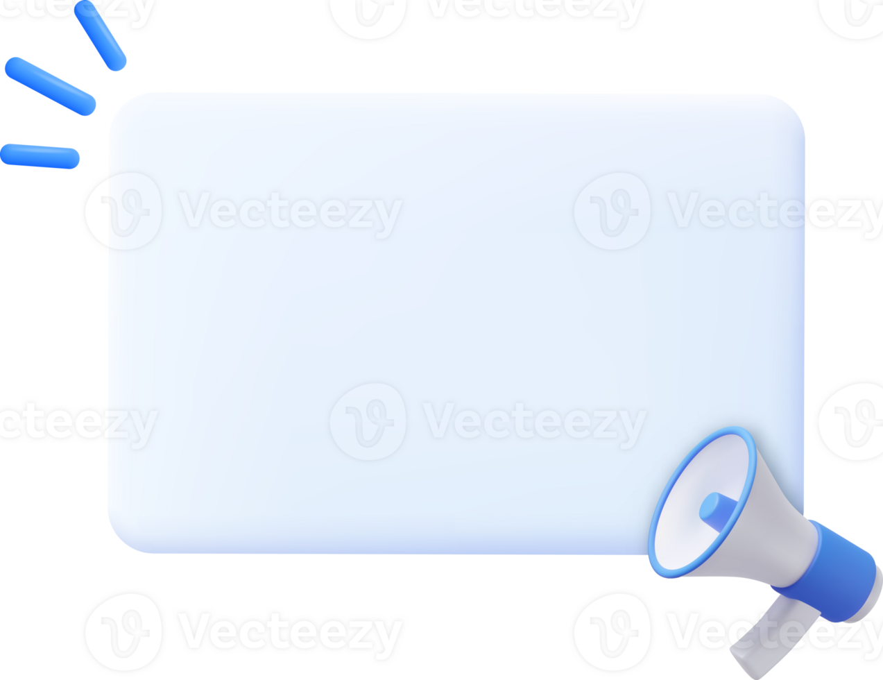 3D Megaphone with speech bubble message png