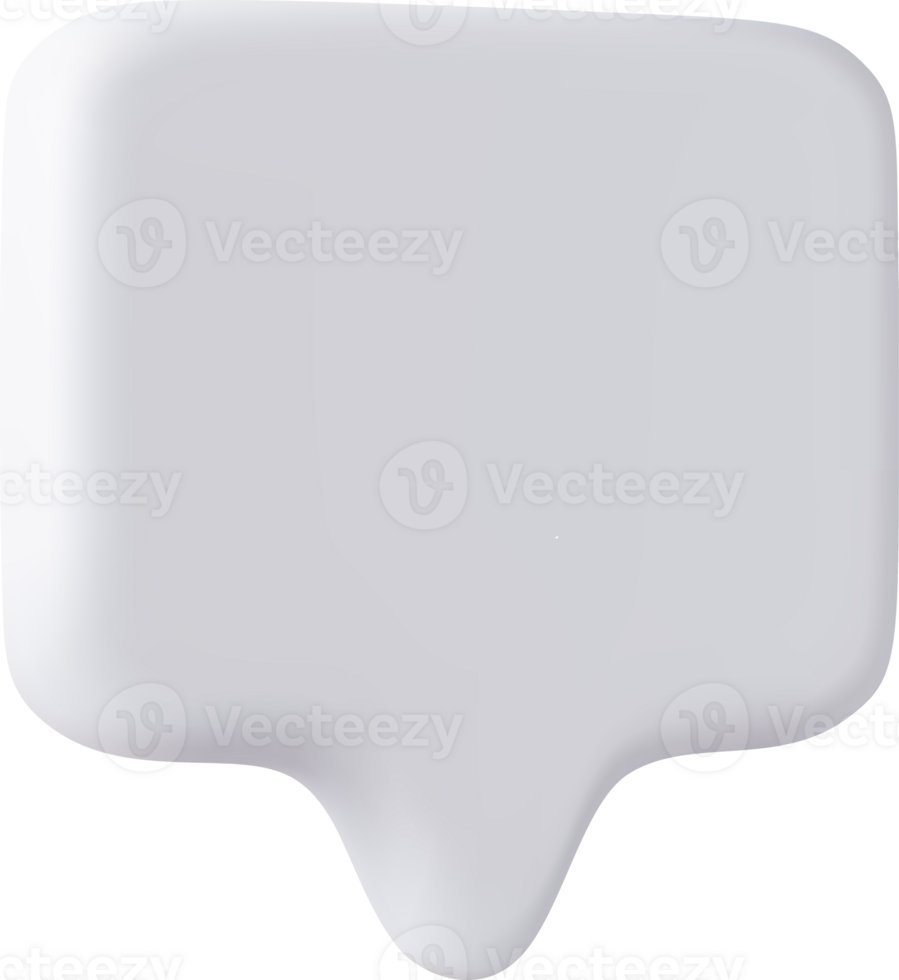 3d Blank speech bubble pin png