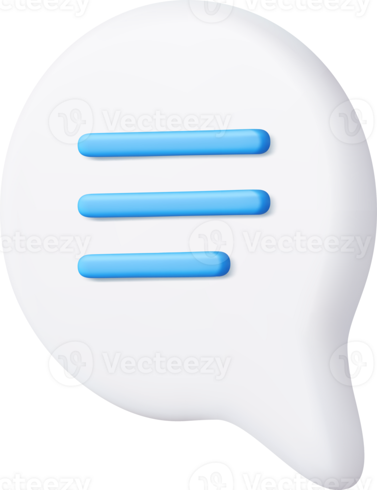 3d Blank white speech bubble pin png
