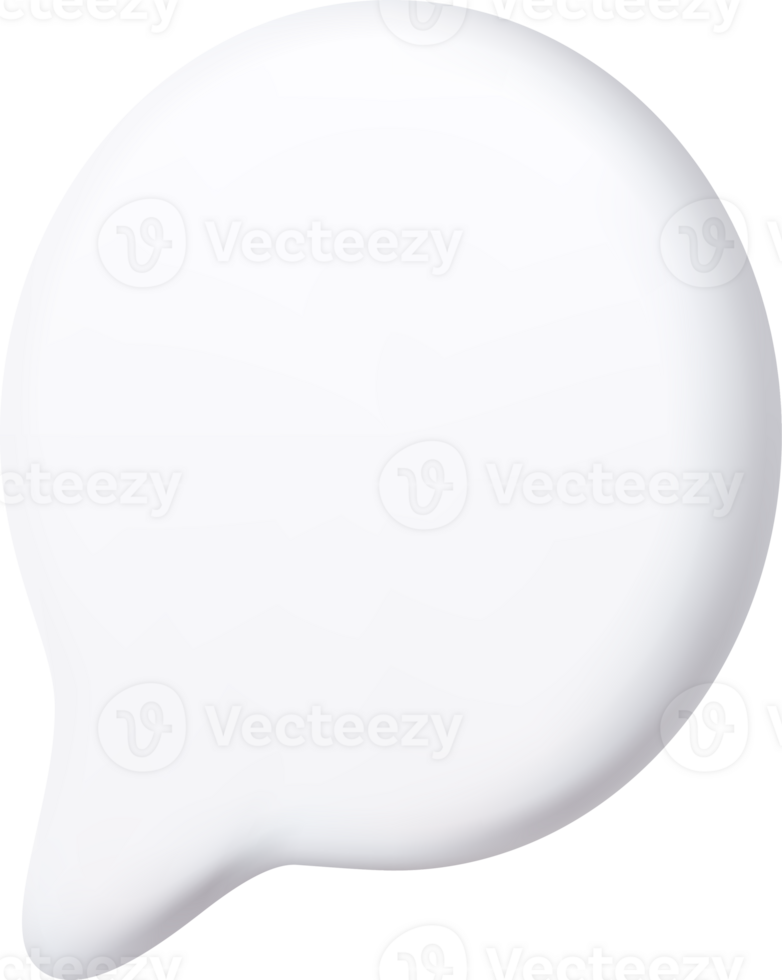 3d Blank speech bubble pin png
