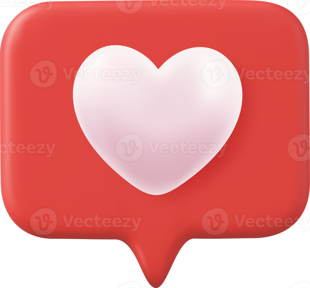 3d social media notification png