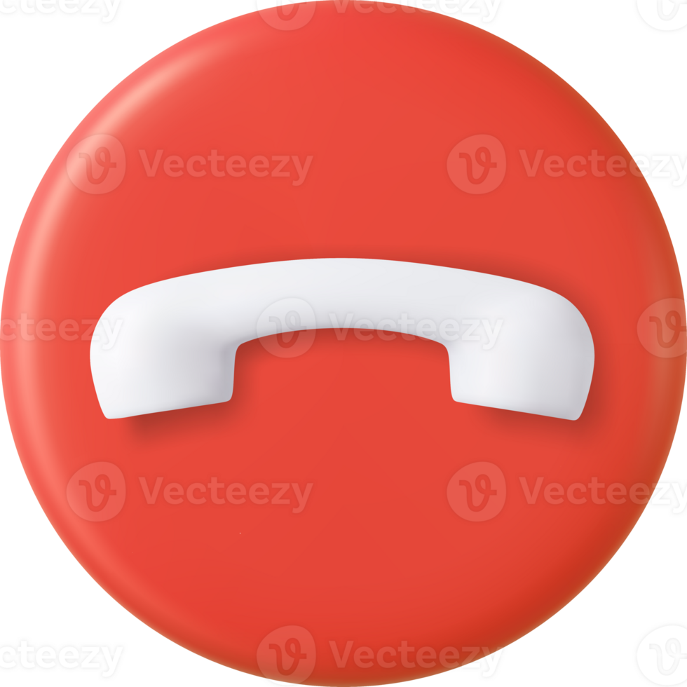 3d minimal decline the phone icon png