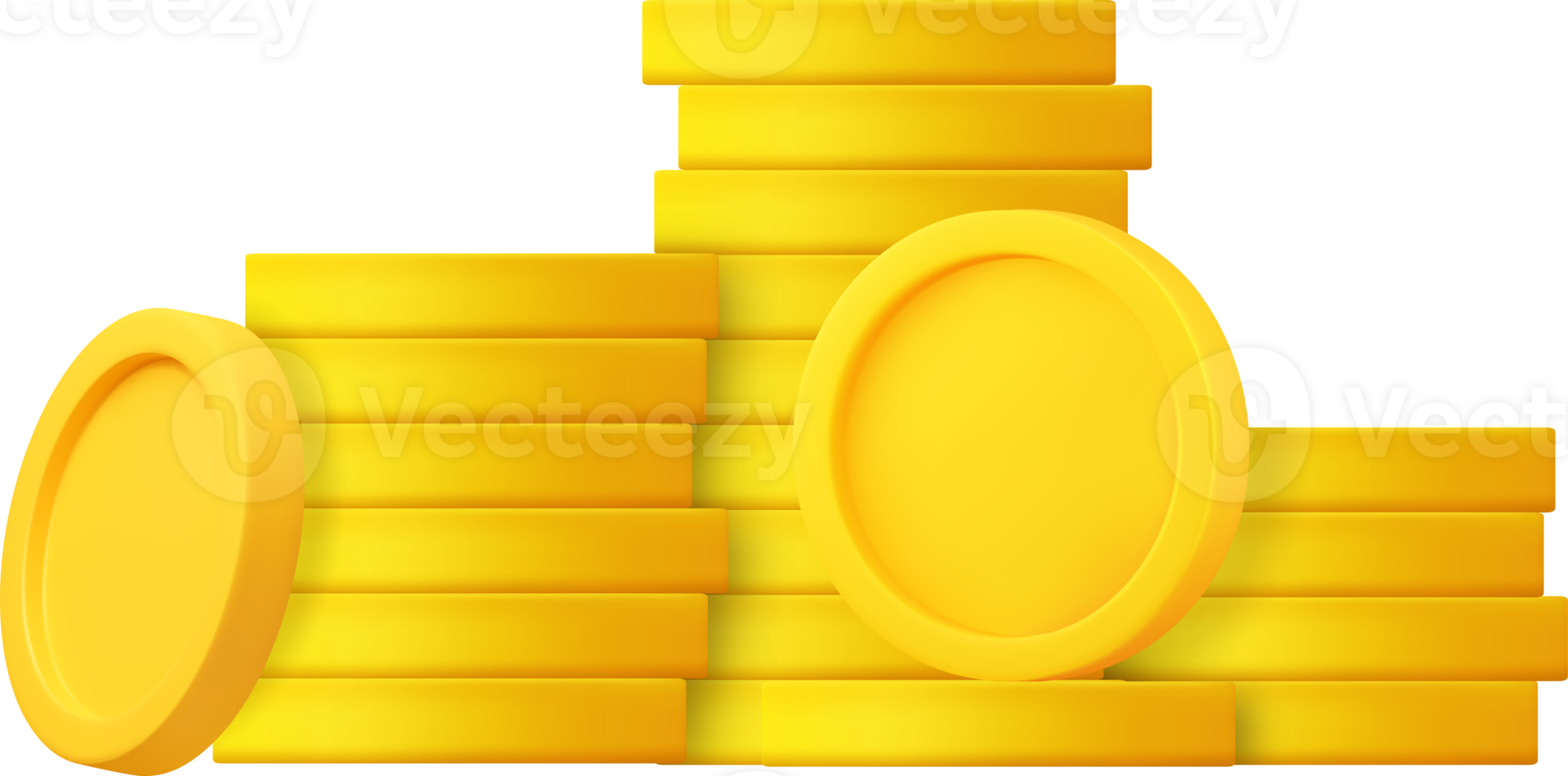 3D Stack of Gold Coins Icon png
