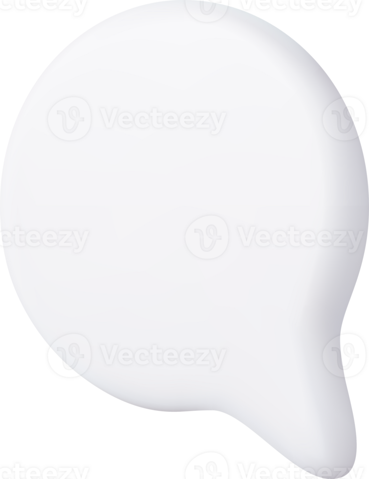 3d Blank speech bubble pin png