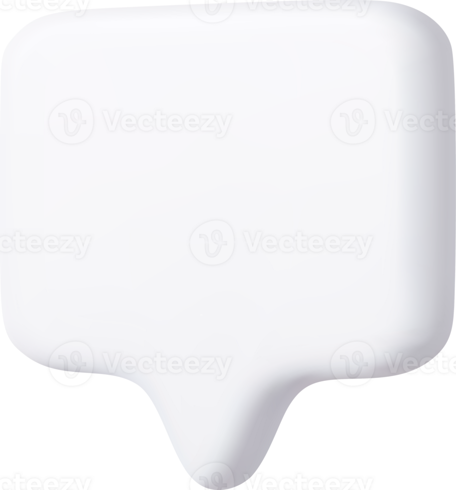 3d Blank speech bubble pin png