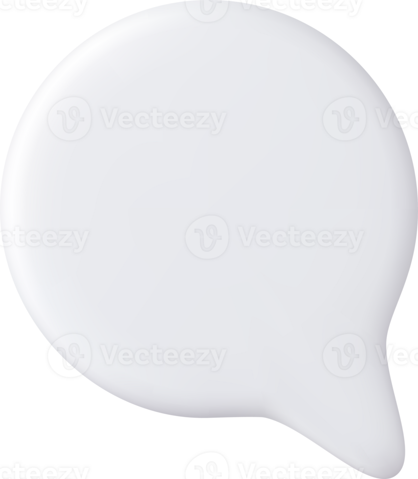 3d Blank speech bubble pin png