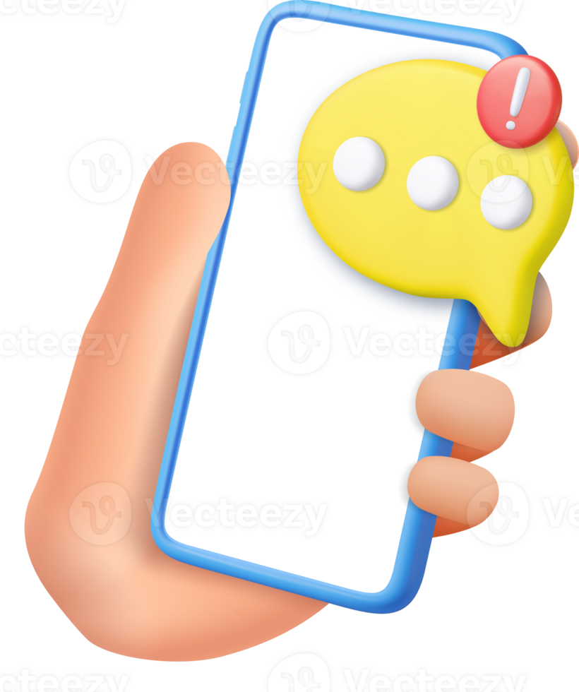 3D speech bubbles on mobile phone png