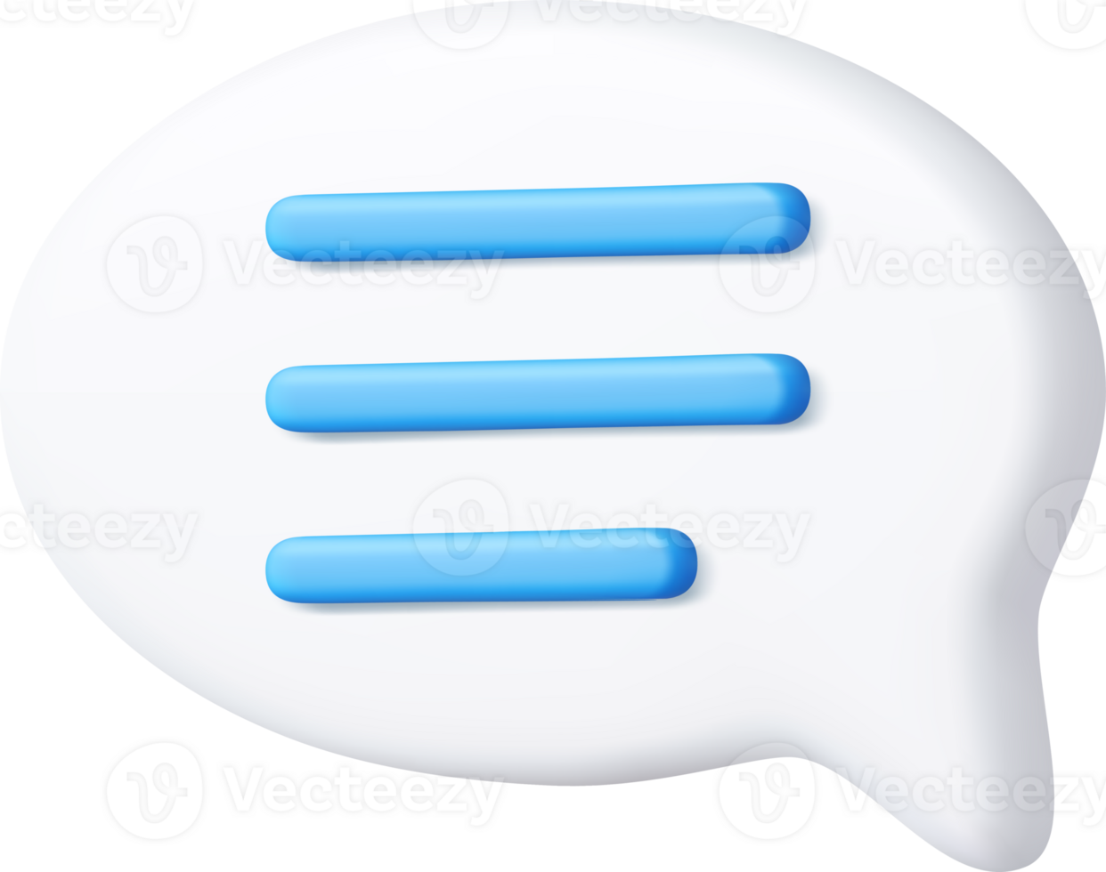 3d Blank white speech bubble pin png