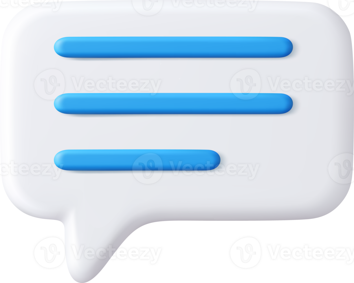 3d Blank white speech bubble pin png
