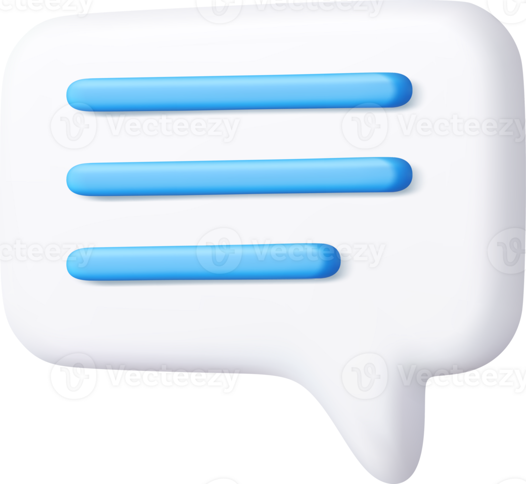 3d Blank white speech bubble pin png