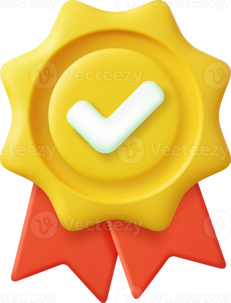 3d Winner medal with ribbon. png