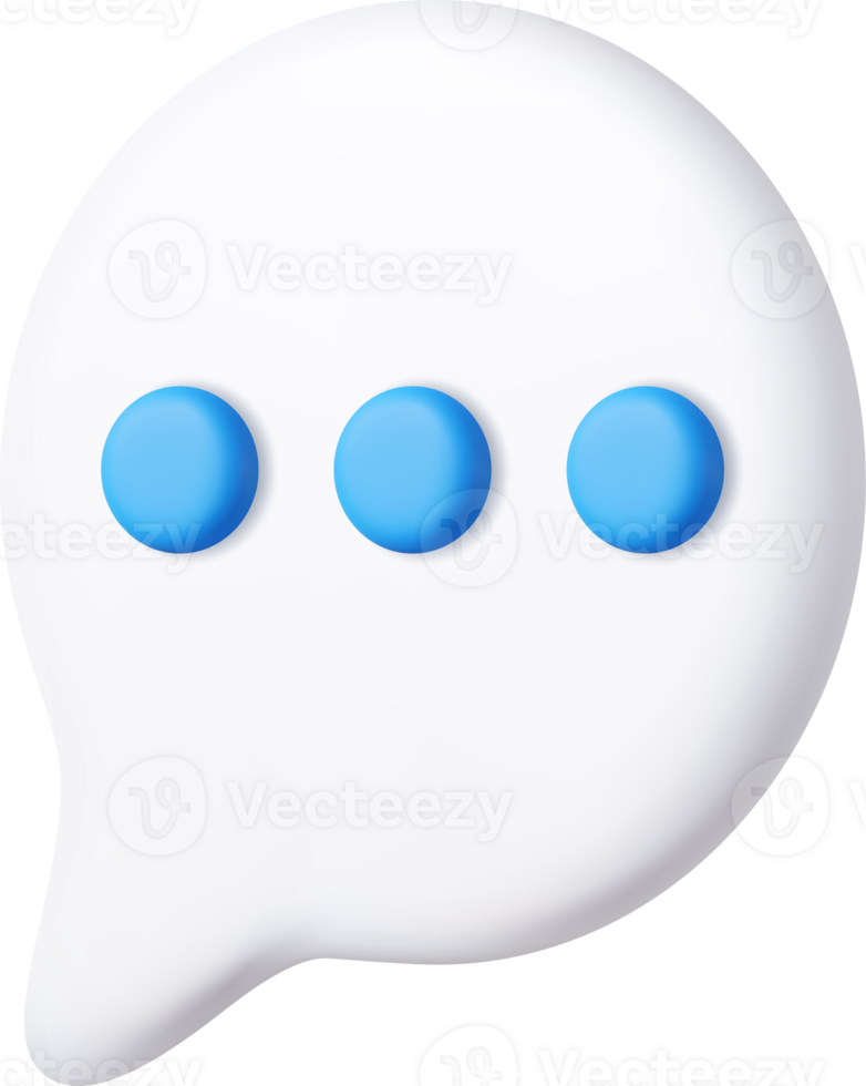 3d Blank white speech bubble pin png