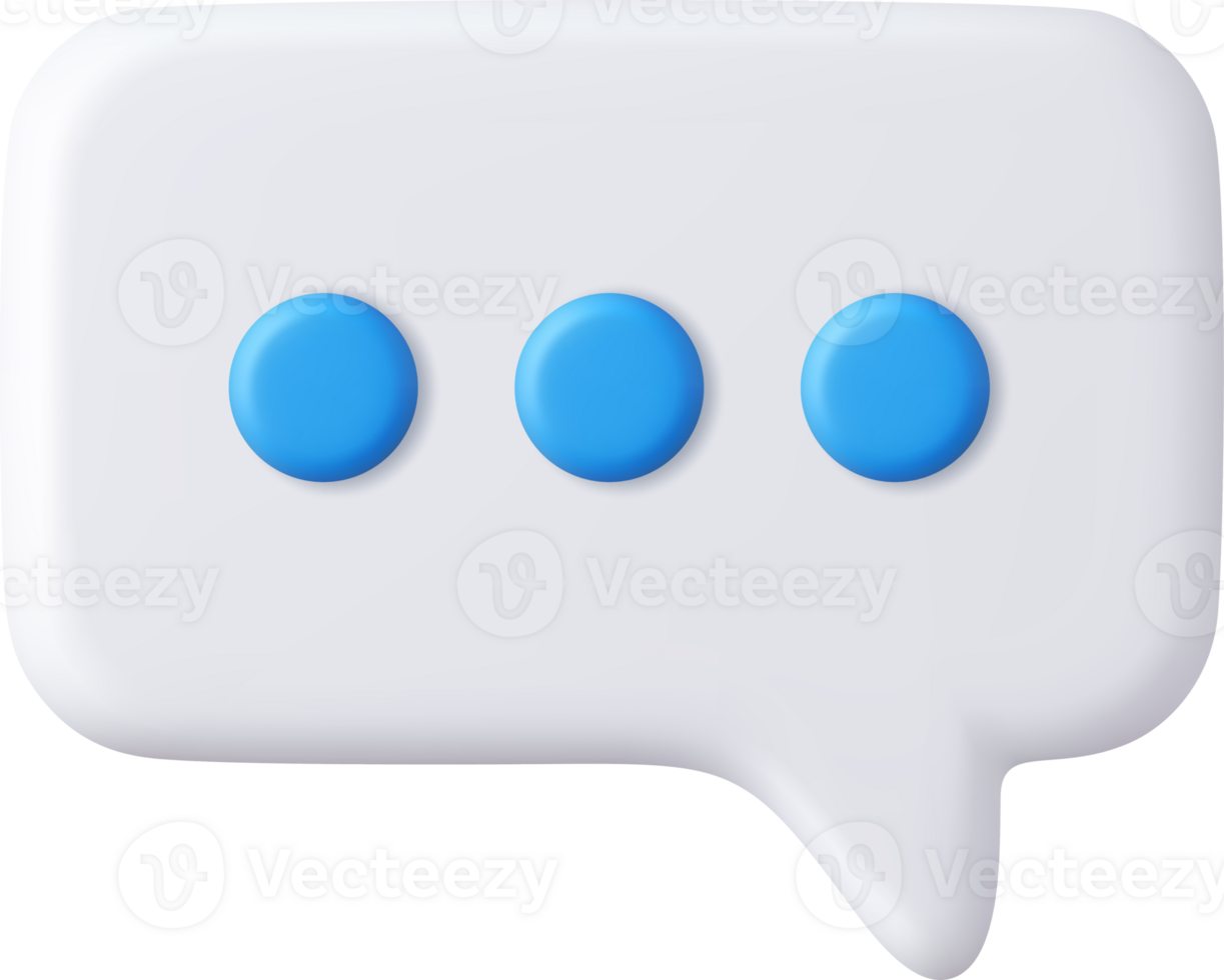 3d Blank white speech bubble pin png