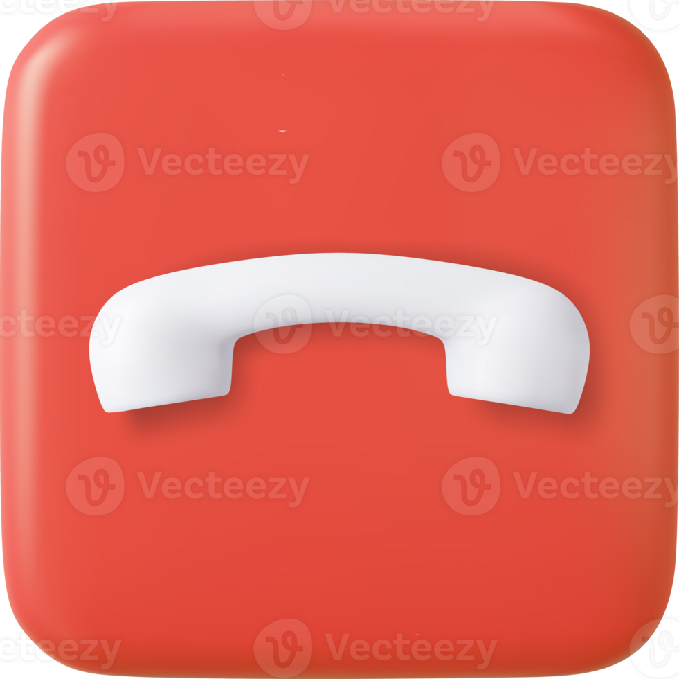 3d minimal decline the phone icon png