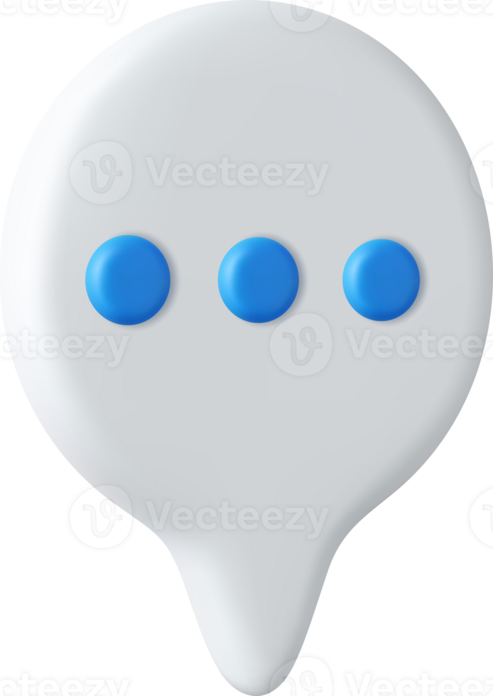 3d Blank white speech bubble pin png