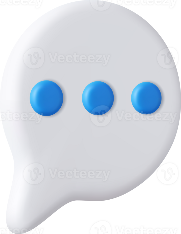 3d Blank white speech bubble pin png