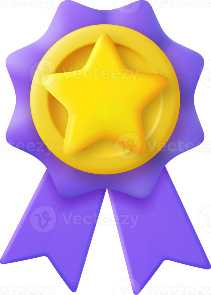 3d Winner medal with ribbon. png