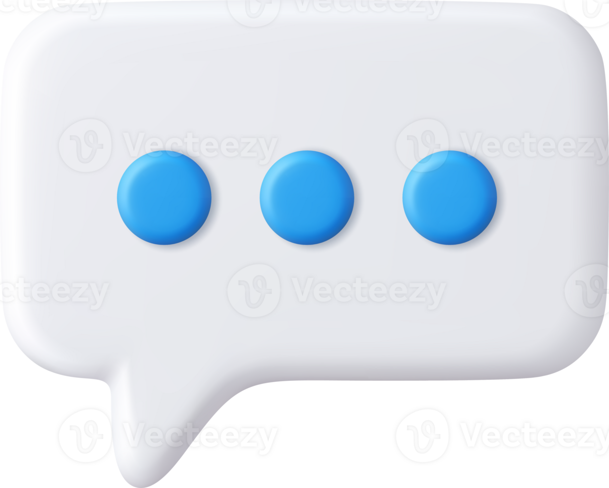3d Blank white speech bubble pin png