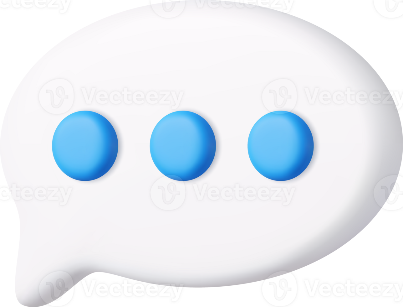 3d Blank white speech bubble pin png