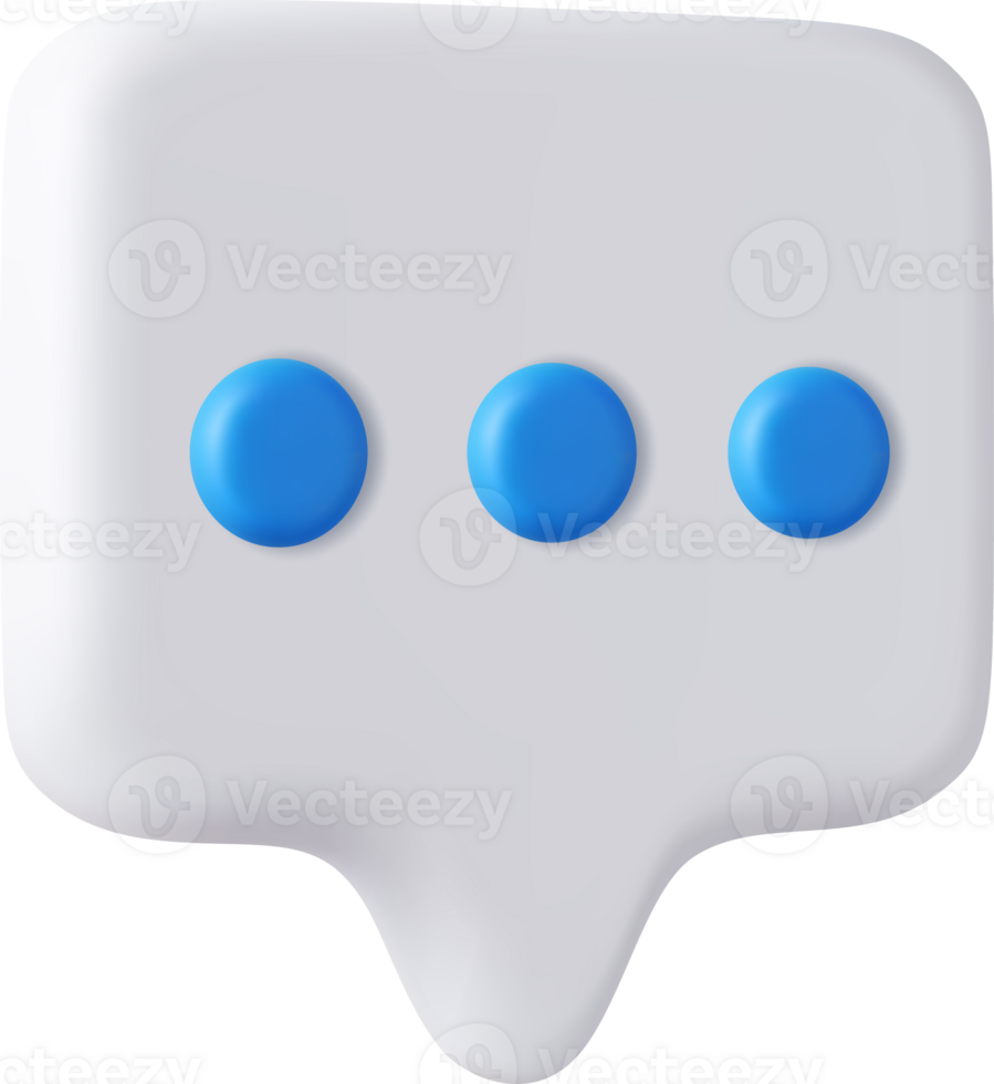 3d Blank white speech bubble pin png