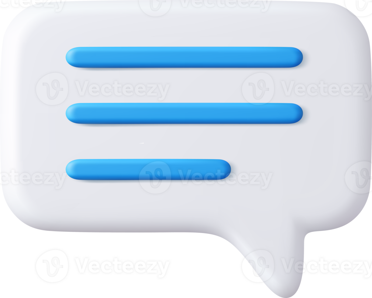 3d Blank white speech bubble pin png