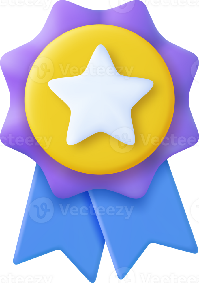 3d Winner medal with ribbon. png