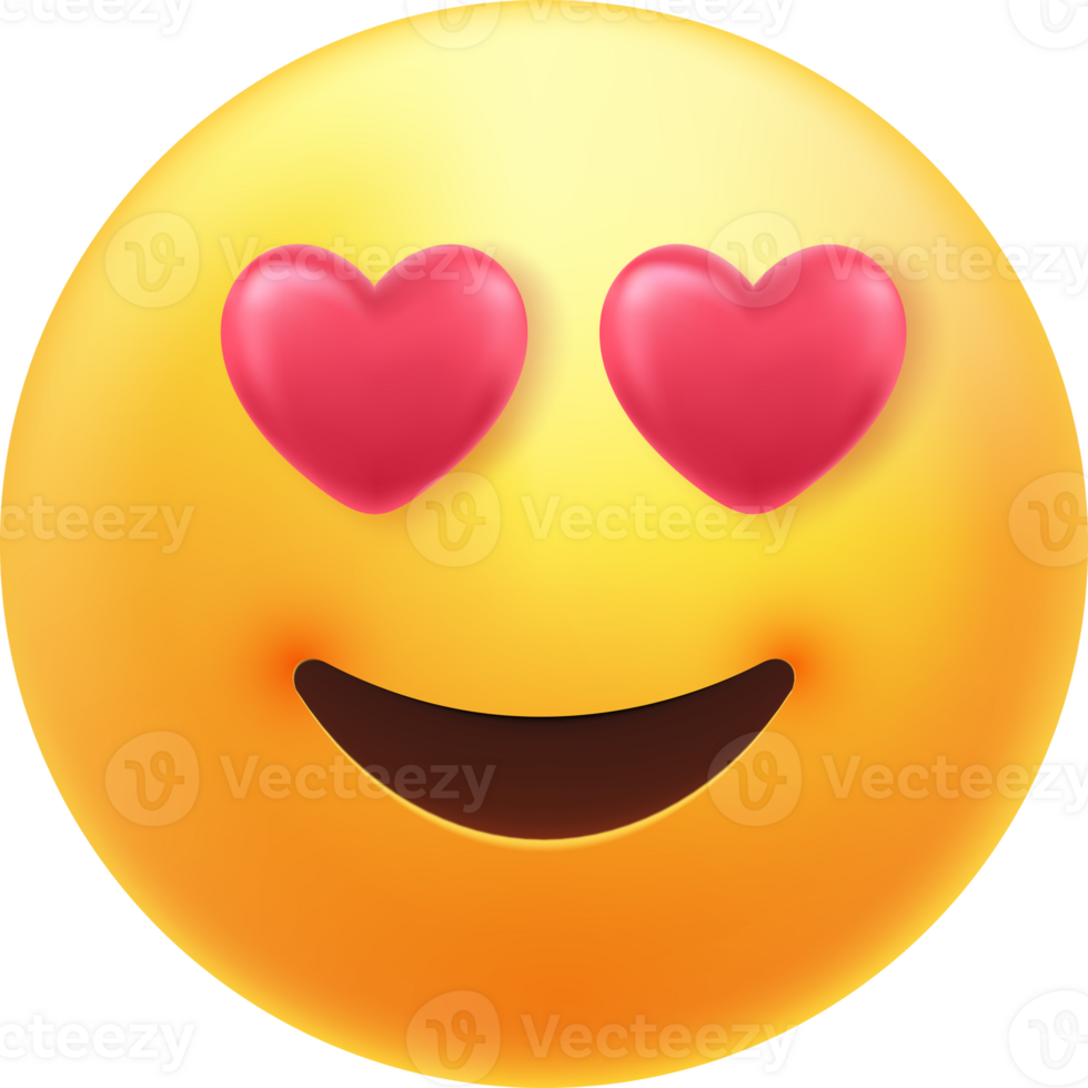 Emoticon in love with red heart png