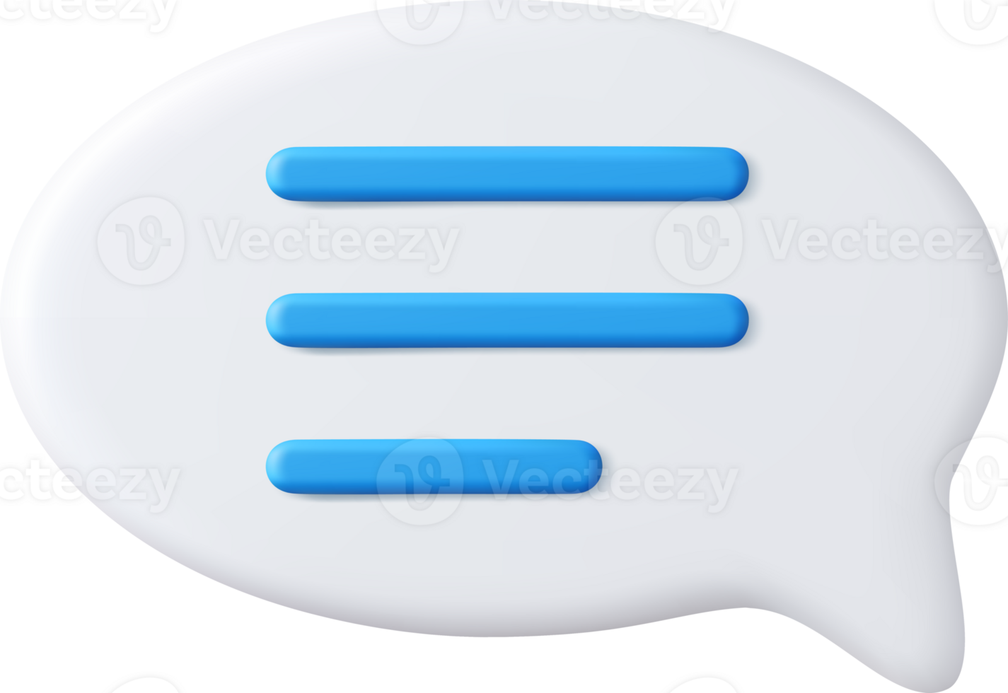 3d Blank white speech bubble pin png