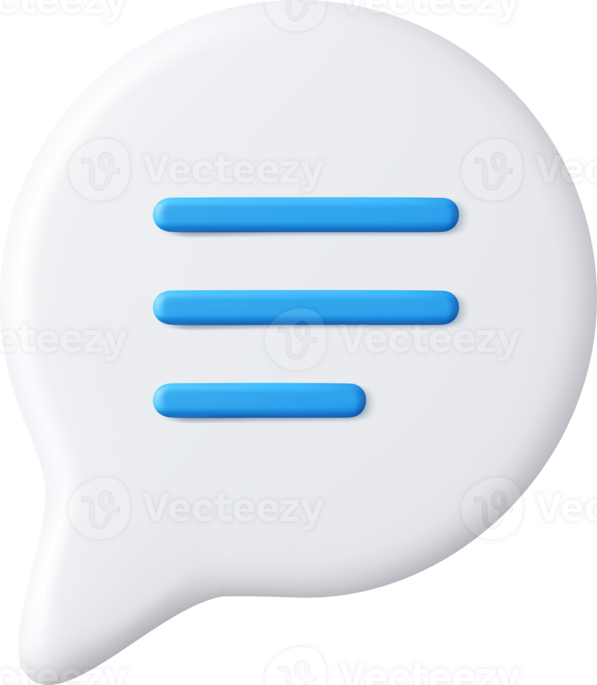 3d Blank white speech bubble pin png