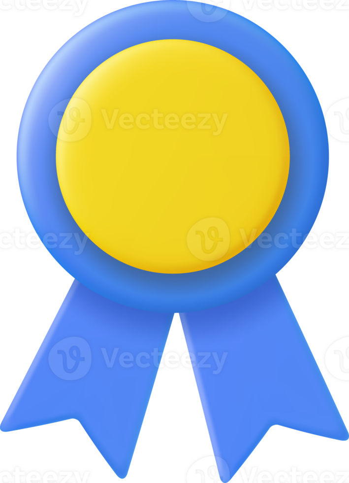 3d Winner medal with ribbon. png