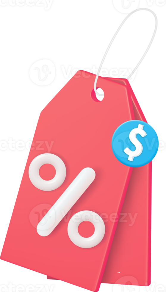 3d en línea compras etiqueta precio con porcentaje signo. png