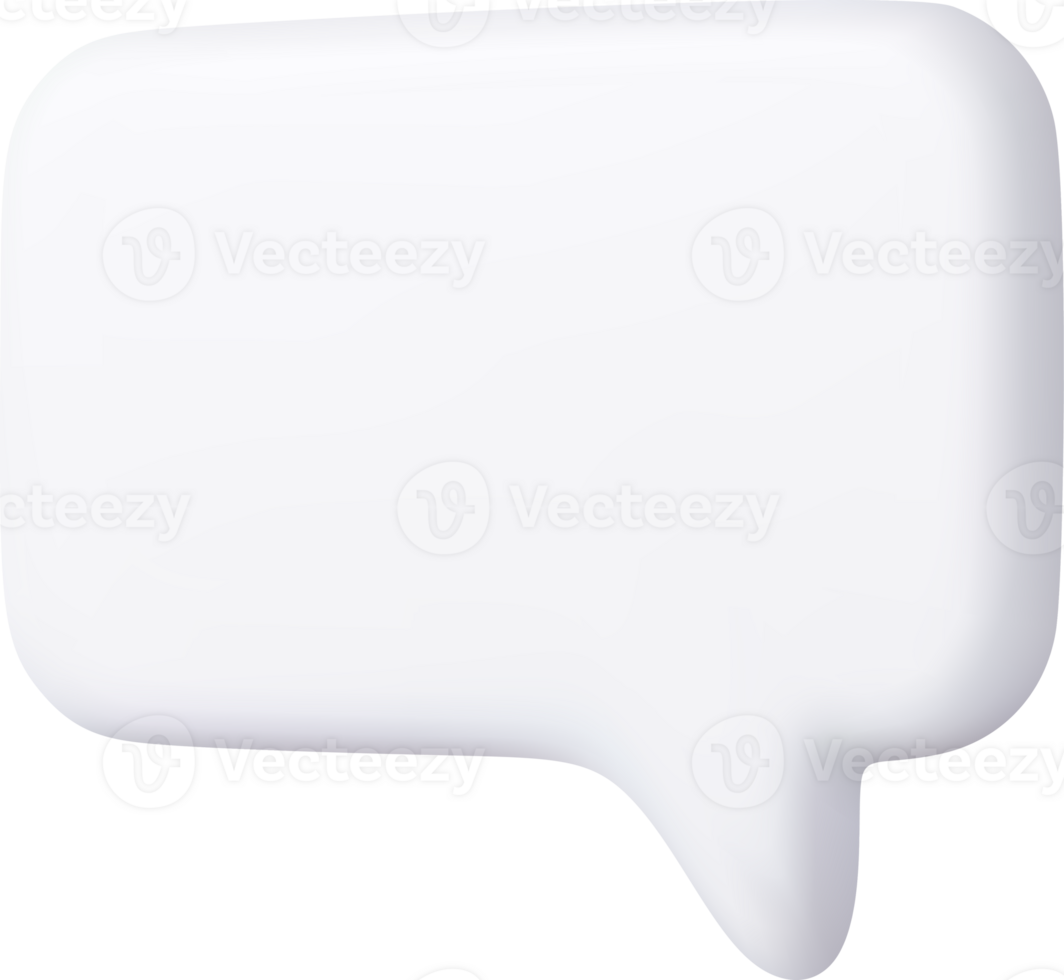 3d Blank speech bubble pin png