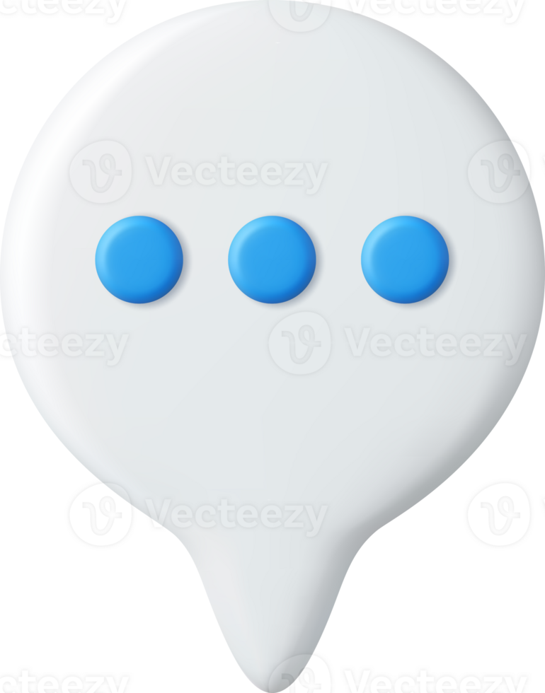 3d Blank white speech bubble pin png