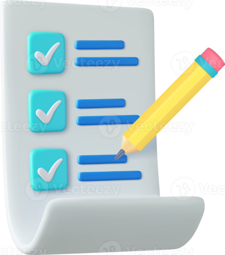 3d paper task management todo check list png