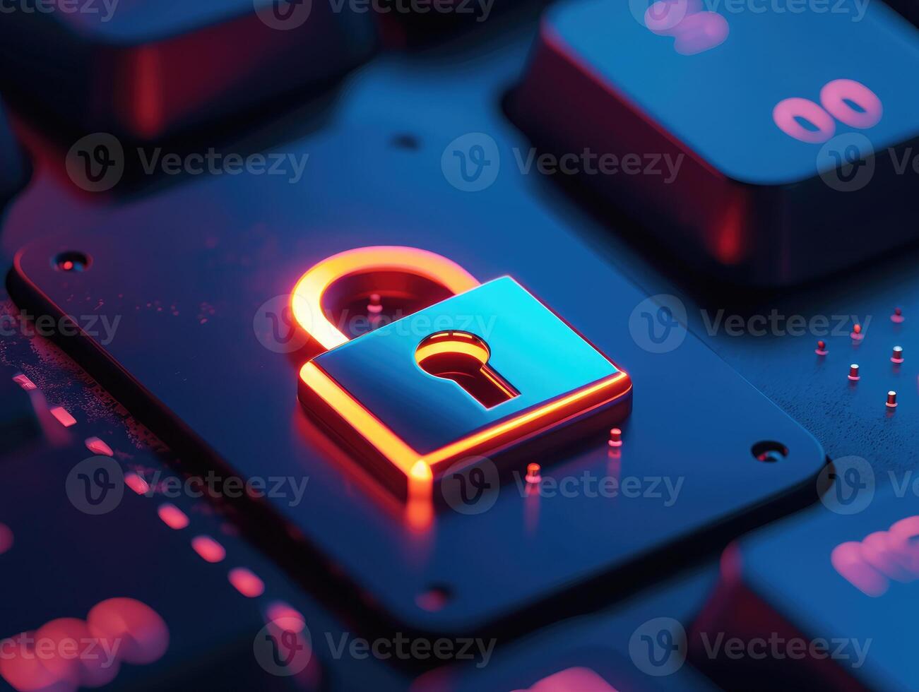 AI generated login and password, cyber security concept, data protection and secured internet access, cybersecurity photo
