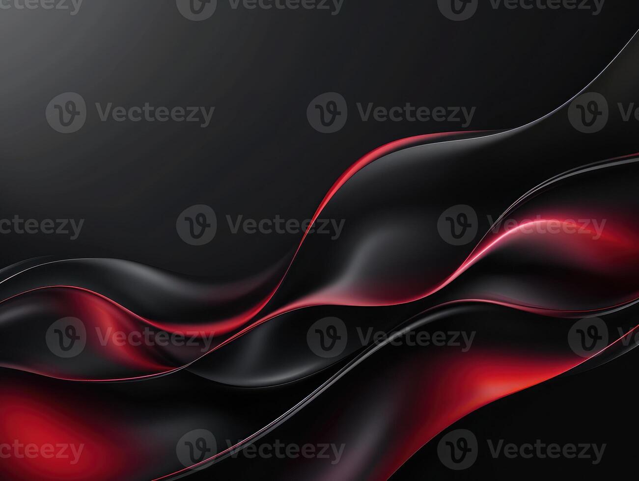 AI generated Panoramic Abstract fluid wave curve banner with a dark background.Black abstract background design. Black abstract background. Wave pattern. Curves. Black curves. Dark. Flow photo