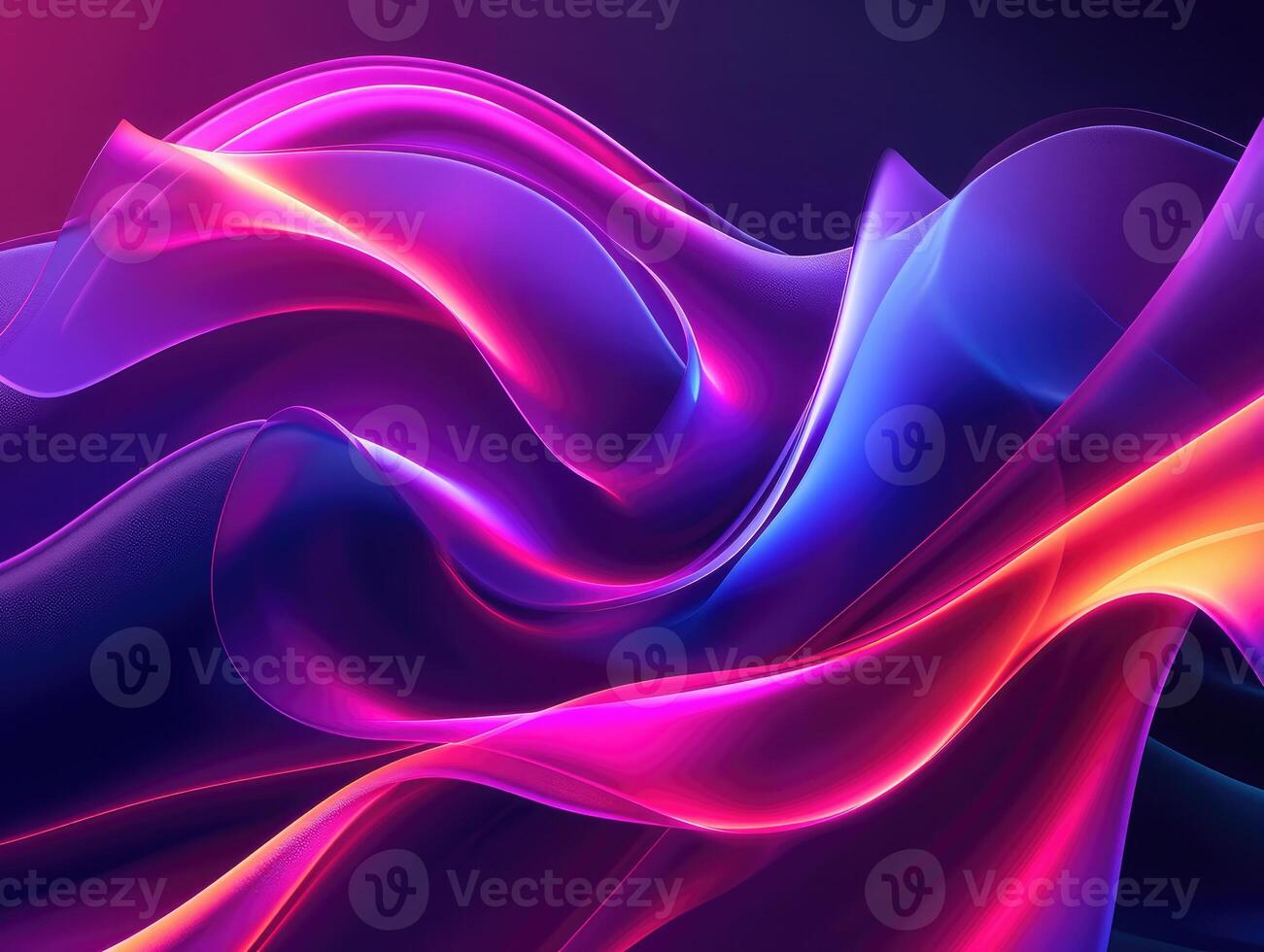 AI generated perfect shape, aesthetic, colorful background with abstract shape glowing in ultraviolet spectrum, curvy neon lines, Futuristic energy concept photo