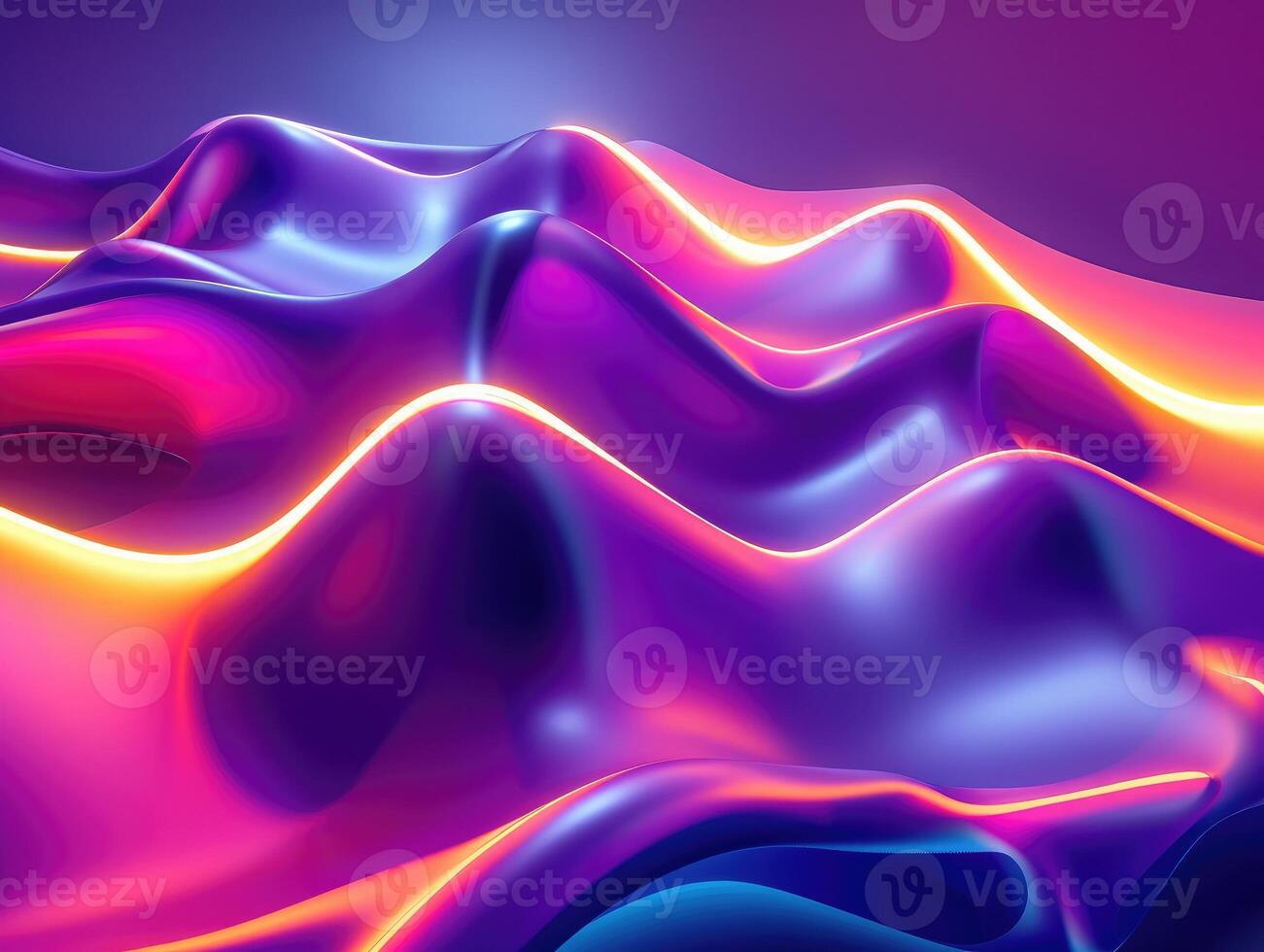 AI generated perfect shape, aesthetic, colorful background with abstract shape glowing in ultraviolet spectrum, curvy neon lines, Futuristic energy concept photo
