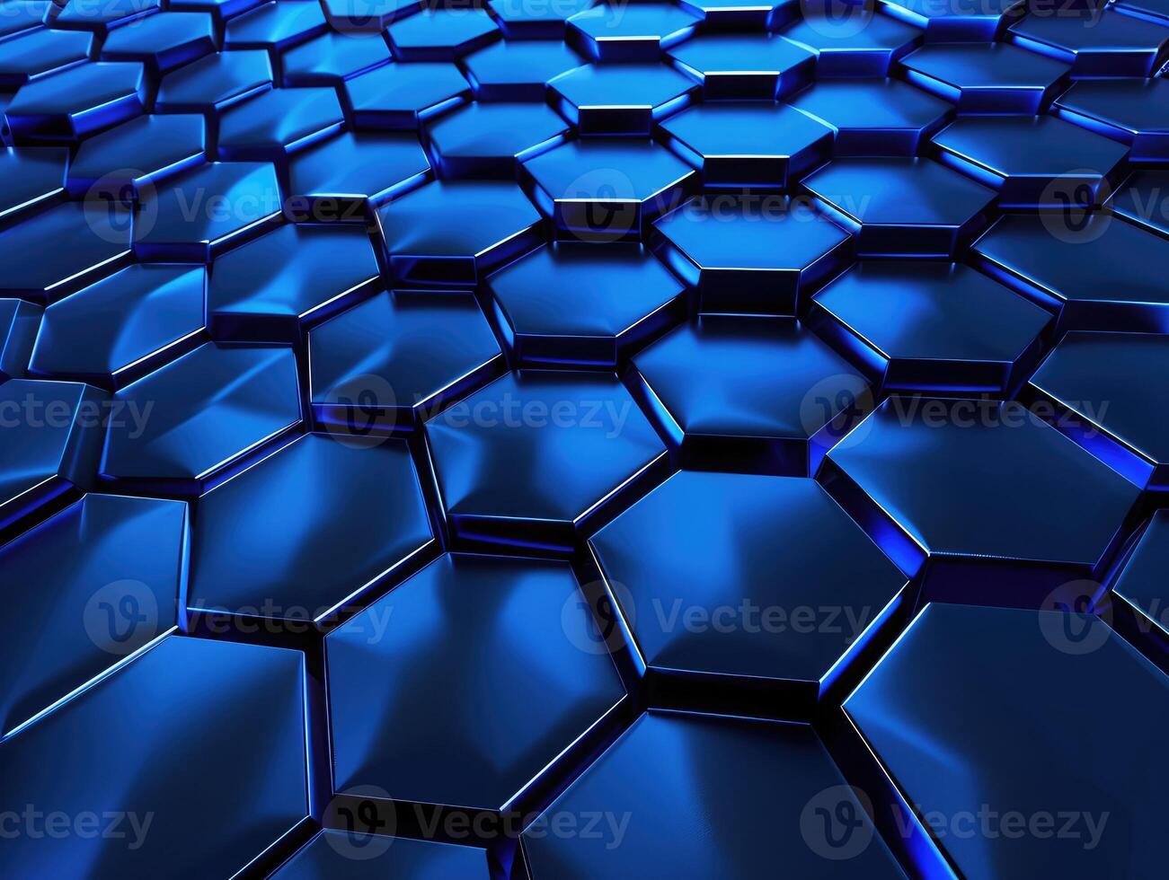AI generated Top veiw Abstract blue technology hexagonal background photo