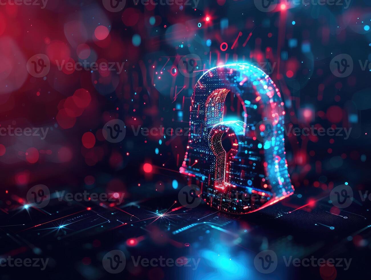 AI generated login and password, cyber security concept, data protection and secured internet access, cybersecurity photo