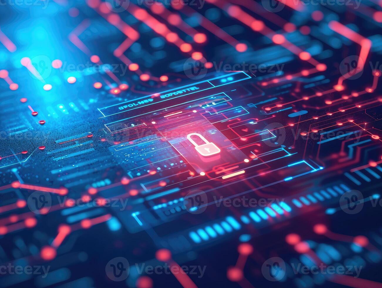 AI generated login and password, cyber security concept, data protection and secured internet access, cybersecurity photo